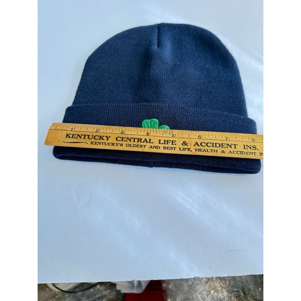 Bridget's of Erin Boutique Navy Shamrock Beanie Irish Knit Winter Hat